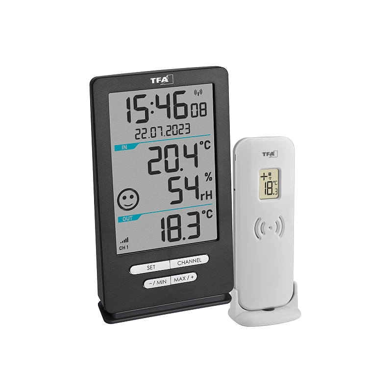 TFA-Dostmann 30.3074.10 Umgebungsthermometer Elektronisches Umgebungsthermometer Drinnen/Draußen Anthrazit