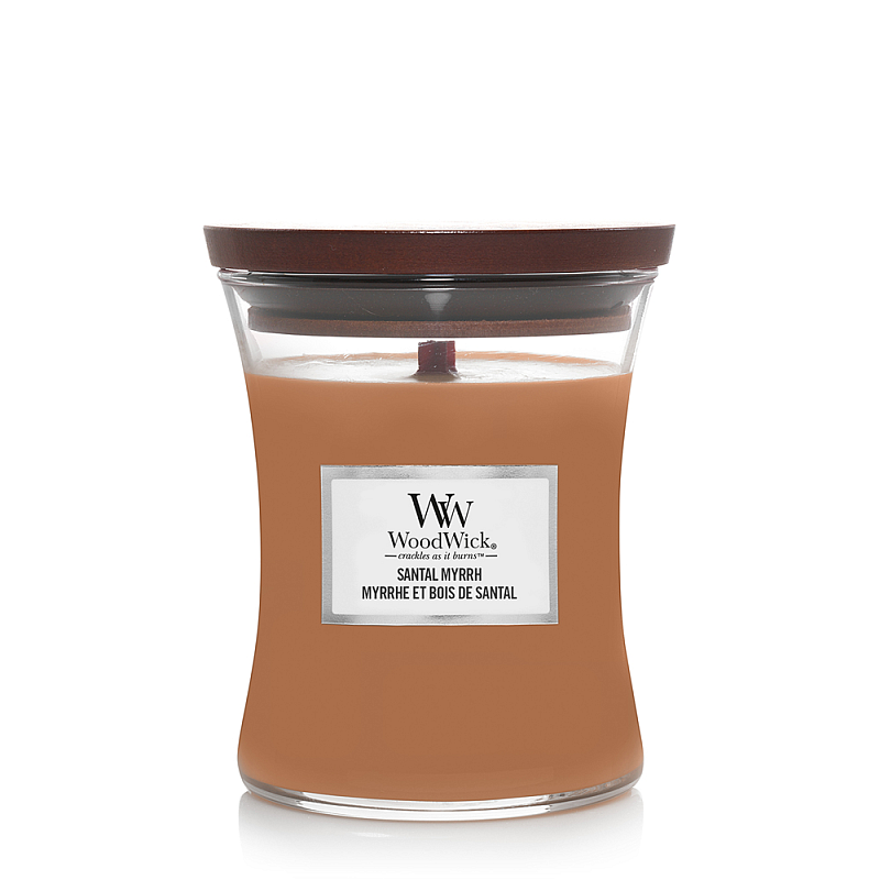 WoodWick Santal Myrhh Wachskerze Zylinder Bernstein, Zitrone, Holz Braun 1 Stück(e)