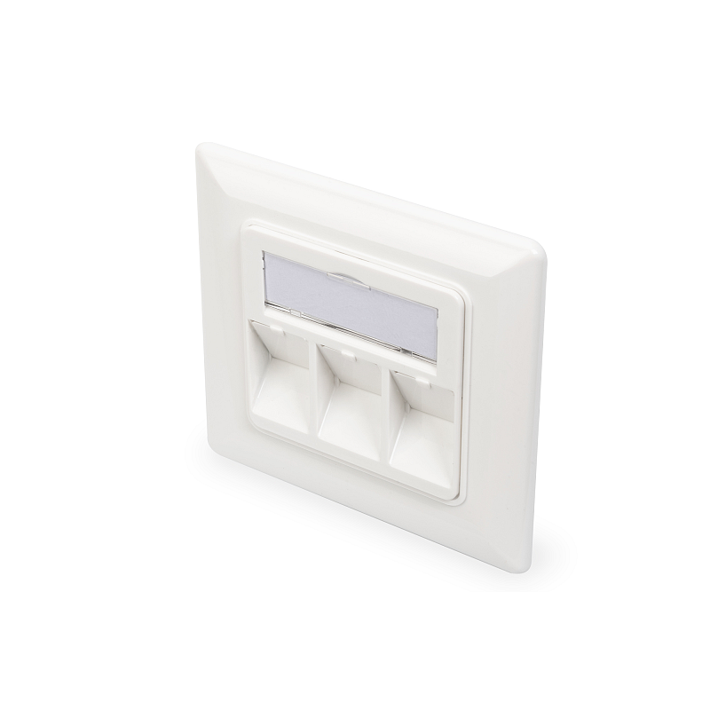Digitus Leerdose für Keystone Module, Rahmen 80x80 mm + Zentralplatte 50x50 mm