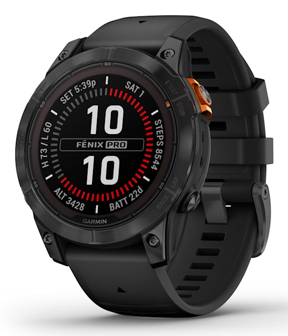 Garmin fēnix 7 Pro Solar Edition 3,3 cm (1.3") MIP 47 mm Digital 260 x 260 Pixel Touchscreen Schwarz, Grau WLAN GPS