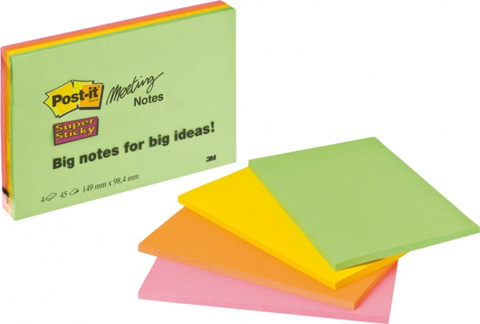 Post-It 6445 Klebezettel Rechteck Grün, Orange, Pink, Gelb 45 Blätter Selbstklebend