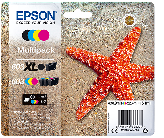 Epson 603 XL Druckerpatrone 1 Stück(e) Original Hohe (XL-) Ausbeute Schwarz, Cyan, Magenta, Gelb