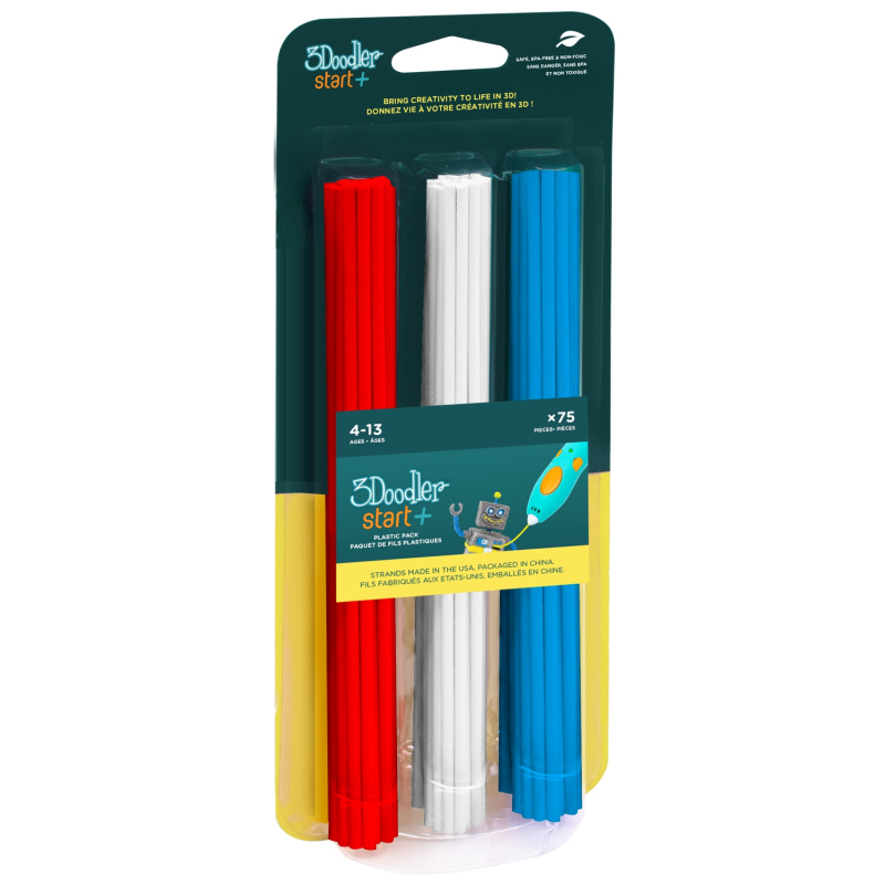 3Doodler Start 3DS-ECO-MIX1-75 3D-Druckmaterial Kompostierbarer Kunststoff Blau, Rot, Weiß 1 g