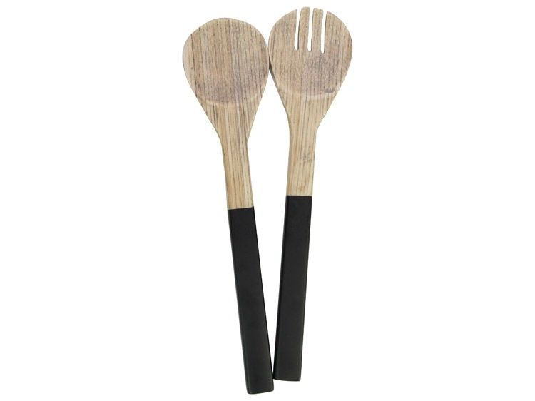 Gusta 02139140 Löffel Salatlöffel Bambus Schwarz, Holz 2 Stück(e)