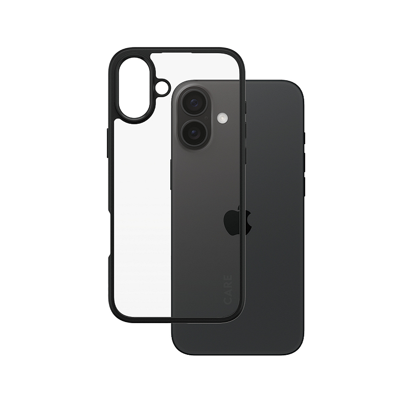 PanzerGlass CARE™ by ® Urban Combat Case Transparent m. Schwarz Rahmen iPhone 16 Plus