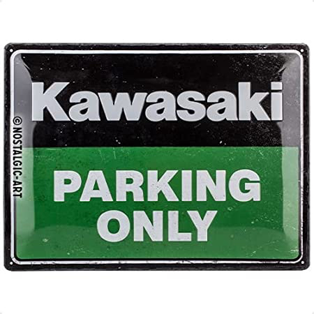 Nostalgic Art Kawasaki Dekoratives Schild & Tafel für drinnen Metall Schwarz, Grün, Weiß