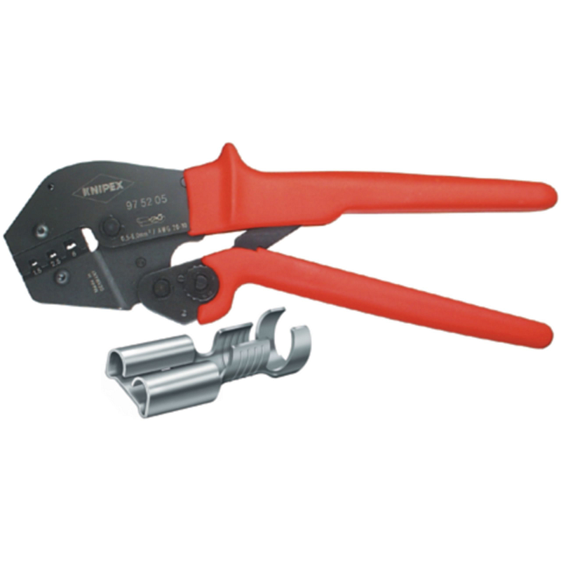 Knipex 97 52 05 SB Kabel-Crimper Crimpwerkzeug Schwarz, Rot