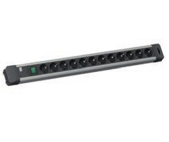 Bachmann CONNECTUS Verlängerungskabel 2 m 12 AC-Ausgänge Schwarz, Grau
