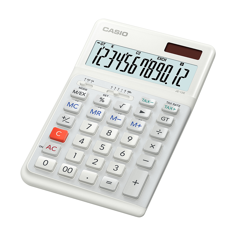 Casio JE-12E-WE Taschenrechner Desktop Einfacher Taschenrechner Weiß
