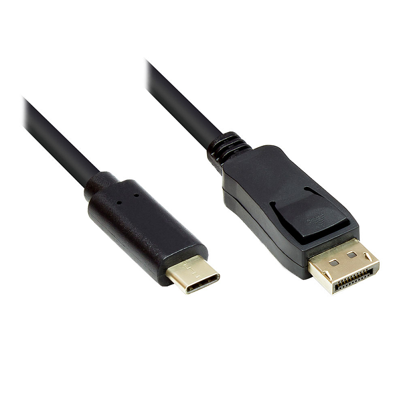 Alcasa GC-M0105 Videokabel-Adapter 1 m USB Typ-C DisplayPort Schwarz