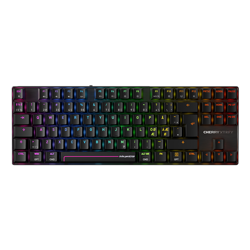 CHERRY MX 8.2 Pro TMR Wireless Tastatur Gaming USB + RF Wireless + Bluetooth QWERTY Nordisch Schwarz