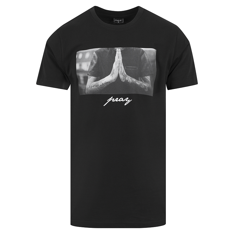 Mister Tee Pray T-Shirt Rundkragen Kurzärmel Baumwolle