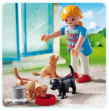 Playmobil Woman With Puppies