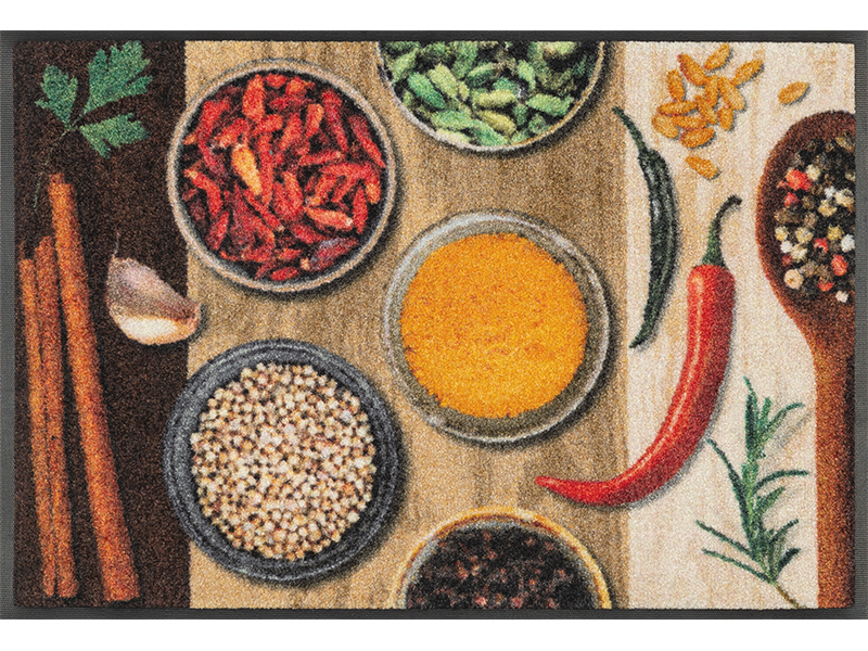 wash+dry Hot Spices Dekorative Fußmatte Drinnen Rechteckig Mehrfarbig