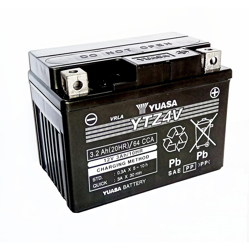 Yuasa YTZ4V Fahrzeugbatterie AGM (Absorbierende Glasmatte) 3,2 Ah 12 V 130 A Motorrad