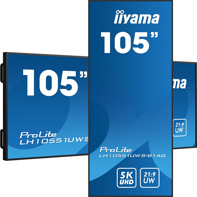 iiyama LH10551UWS-B1AG Signage-Display Digital Signage Flachbildschirm 2,66 m (104.7") LED 500 cd/m² UltraWide 5K HD Schwarz 24/7
