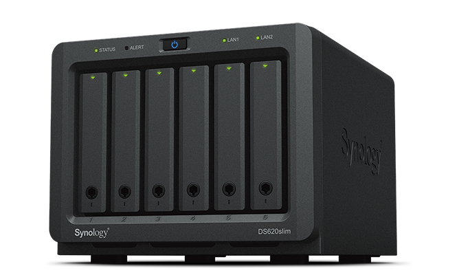 Synology DiskStation DS620SLIM NAS & Speicherserver Desktop Intel® Celeron® J3355 2 GB DDR3L 0 TB DiskStation Manager Schwarz