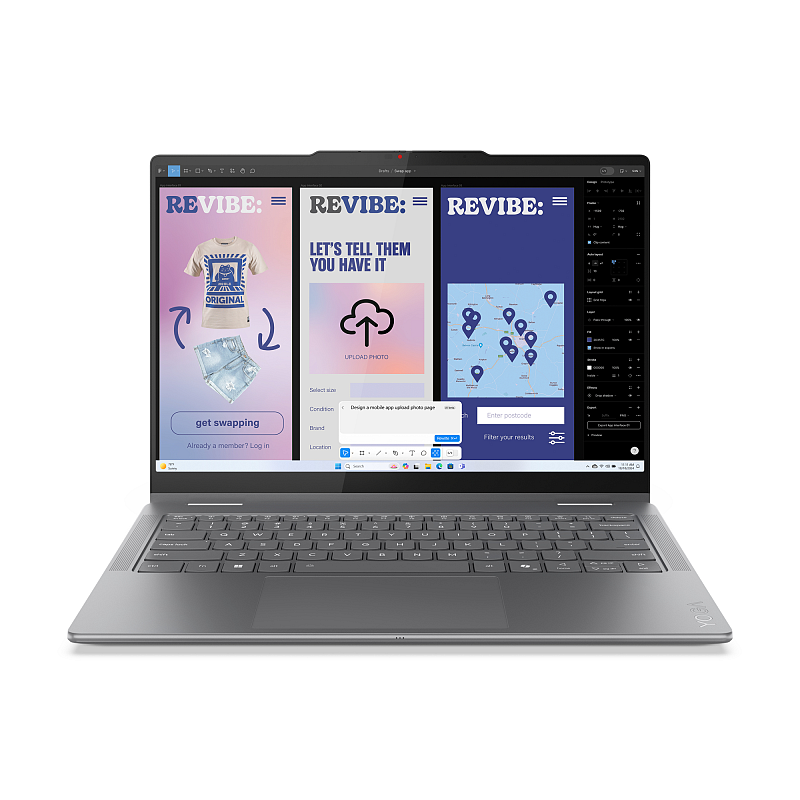 Lenovo Yoga 7 2-in-1 14ILL10 Copilot+ PC Intel Core Ultra 7 256V Hybrid (2-in-1) 35,6 cm (14") Touchscreen 2.8K 16 GB LPDDR5x-SDRAM 1 TB SSD Wi-Fi 7 (802.11be) Windows 11 Home Deutsch Grau