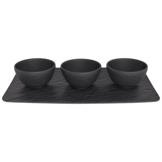 Villeroy & Boch Rock Snackschale Rund Porzellan Schwarz 3 Stück(e)