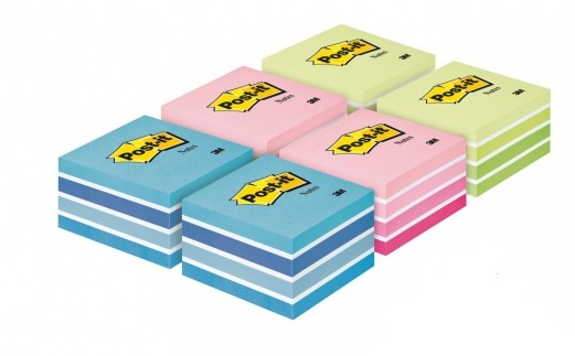 3M 2028X6 Notizbuch 450 Blätter Blau, Grün, Pink