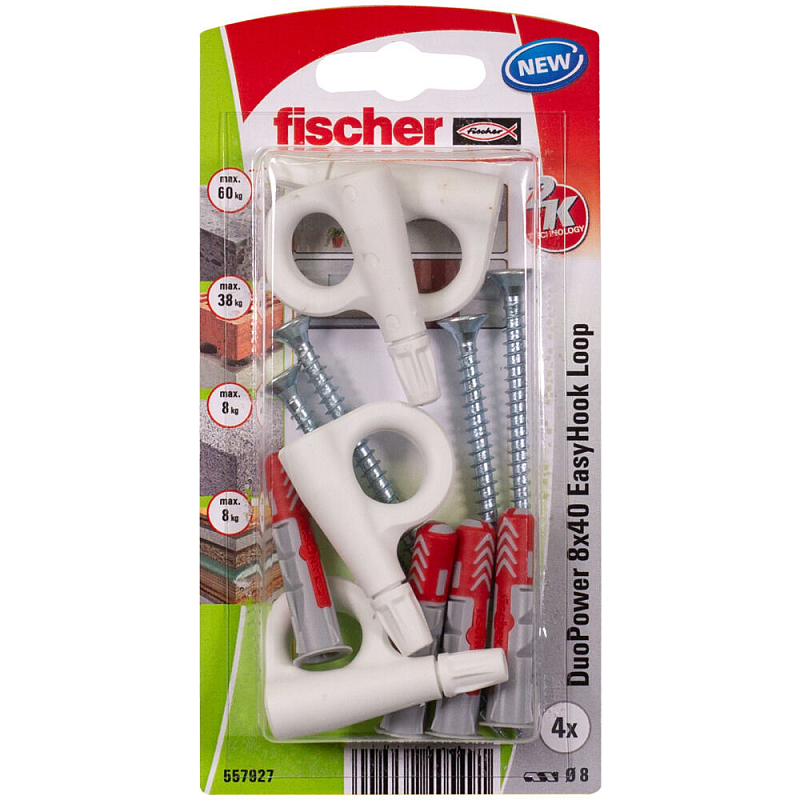 Fischer 557927 Schraubanker/Dübel 4 Stück(e) Schrauben- & Dübelsatz 40 mm