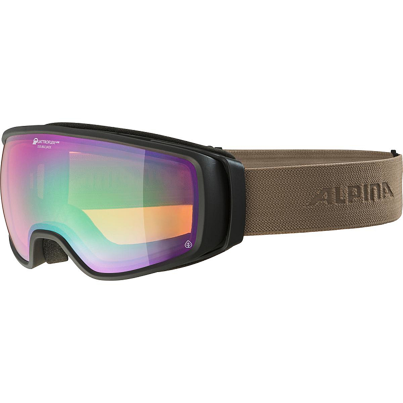 Alpina Sports DOUBLE JACK PLANET Q-LITE Wintersportbrille Schwarz Unisex Grün Sphärisches Brillenglas
