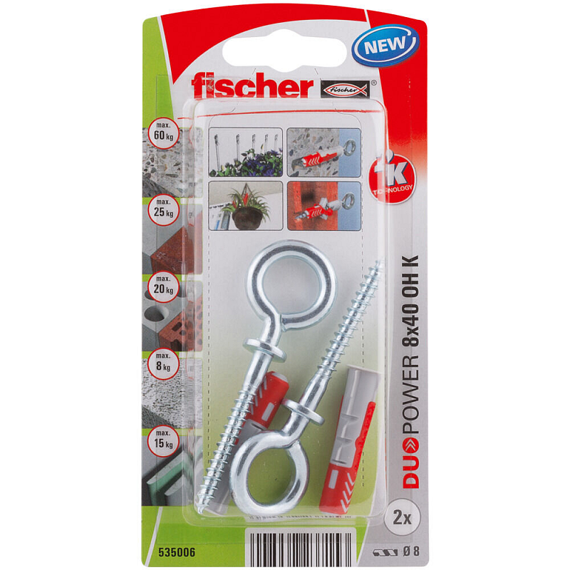 Fischer 535006 Schraubanker/Dübel 2 Stück(e) Schrauben- & Dübelsatz 40 mm