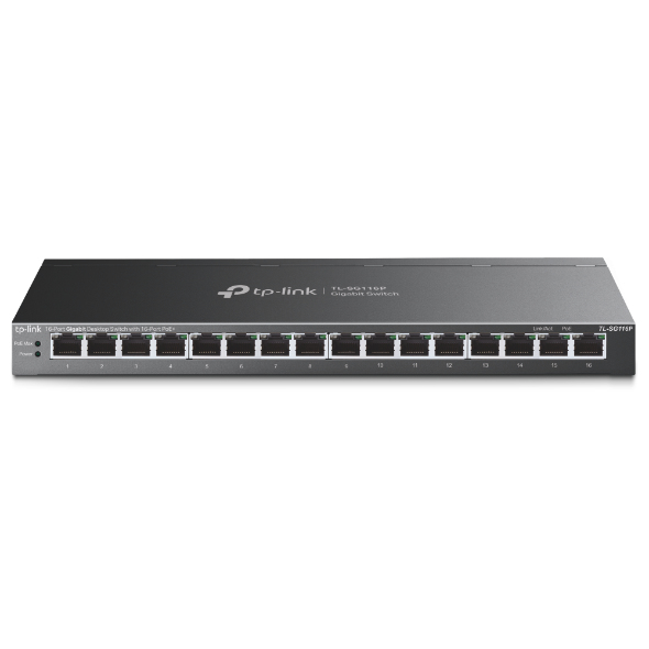 TP-Link TL-SG116P Netzwerk-Switch Unmanaged Gigabit Ethernet (10/100/1000) Power over Ethernet (PoE) Schwarz