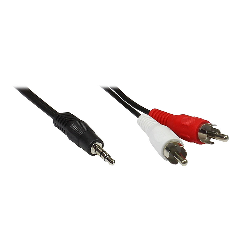 Alcasa AS20-352C Audio-Kabel 20 m 2 x RCA 3.5mm Schwarz