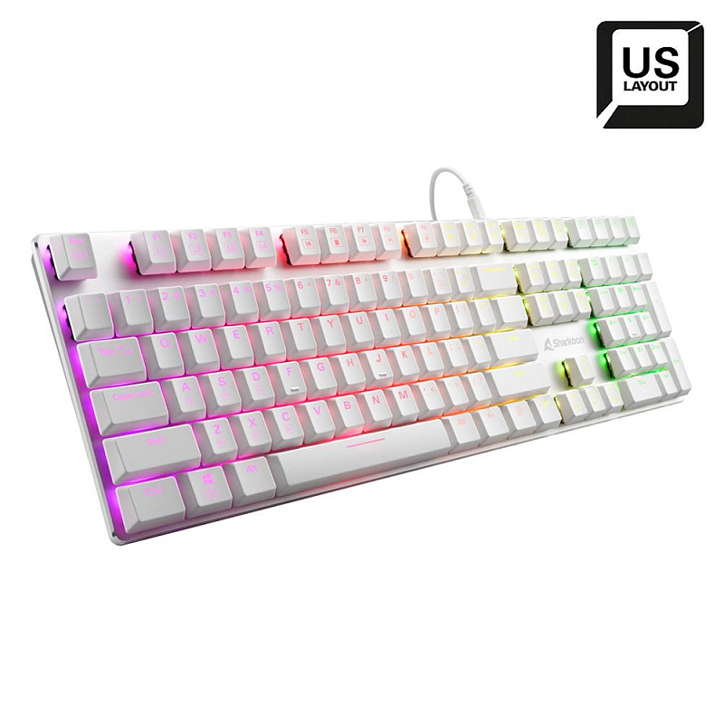 Sharkoon PureWriter RGB Red Tastatur Gaming USB QWERTY US Englisch Weiß