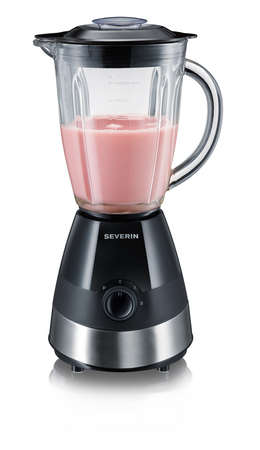 Severin SM 3718 Mixer 1,5 l Tischplatten-Mixer 550 W Schwarz, Gebürsteter Stahl