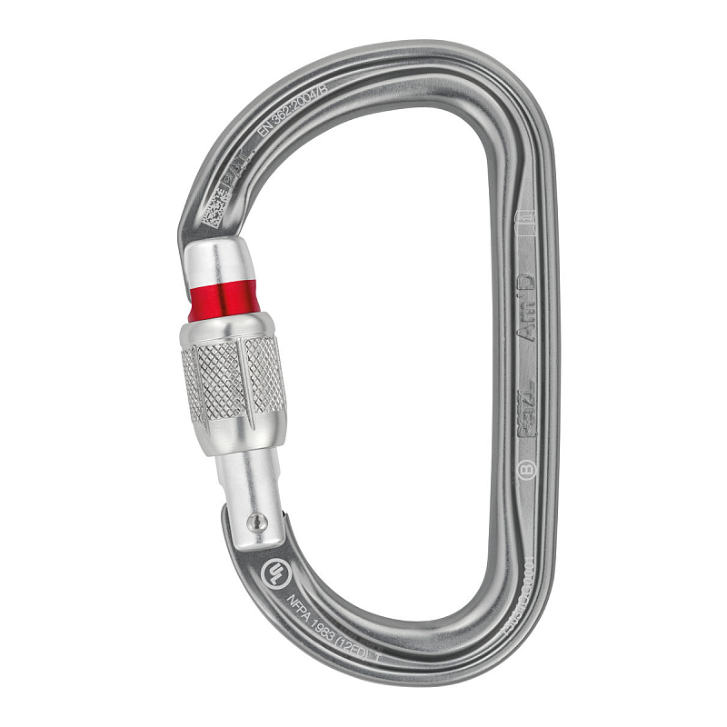 Petzl Am’D Verschlusskarabiner D-förmig Aluminium Grau 1 Stück(e)