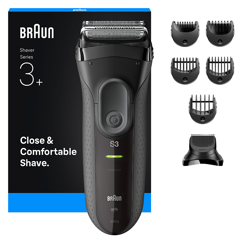 Braun 3000BT Akku 5 7 mm Nass & Trocken Schwarz, Grau
