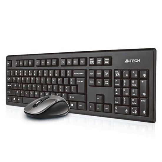 A4Tech 7100N desktop Tastatur Maus enthalten Gaming RF Wireless QWERTY Englisch Schwarz