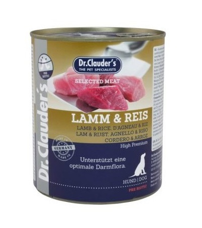 Dr.Clauder‘s 22245000 Hunde-Dosenfutter Lamm, Reis Adult 800 g