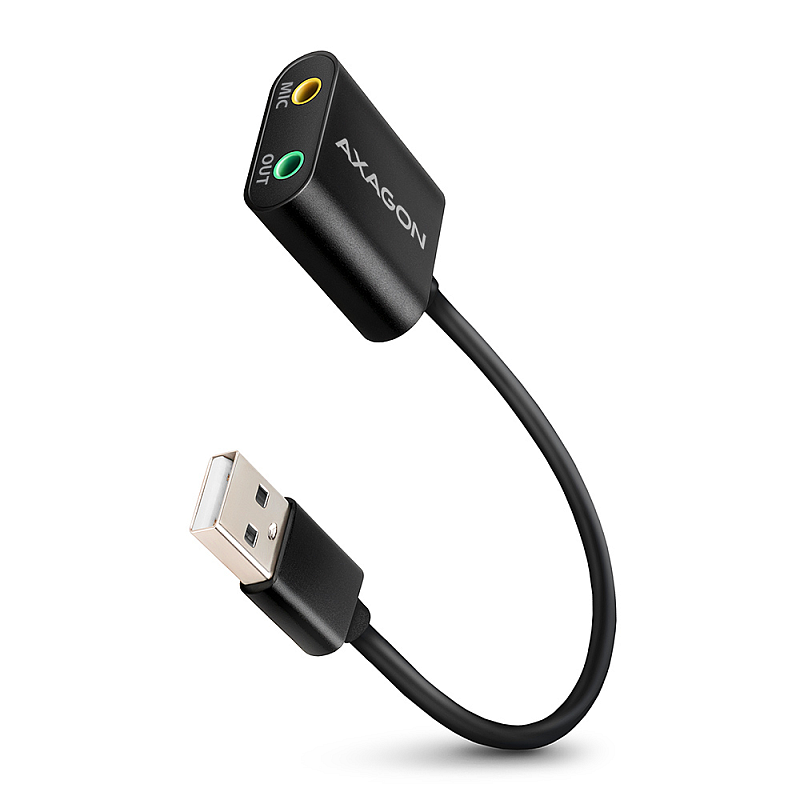 Axagon ADA-12 USB 2.0 Stereo Audio Mini-Adapter 15 cm Kabellänge - Kabel - Audio/Multimedia 2.0 Kanäle