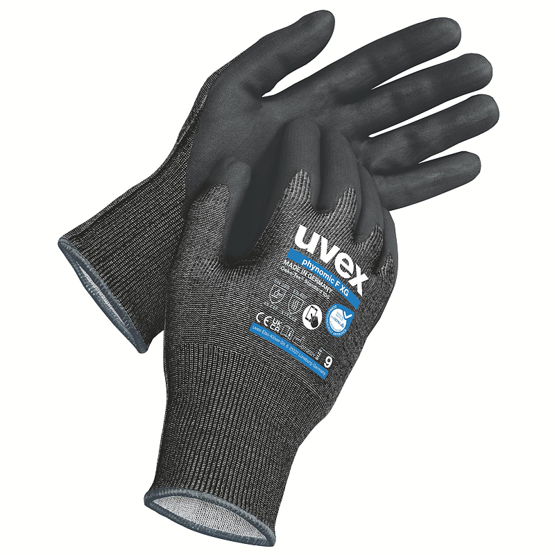 Uvex phynomic F XG Fabrik-Handschuhe Schwarz Elastan, Polyamid, Polyethylen, Stahl