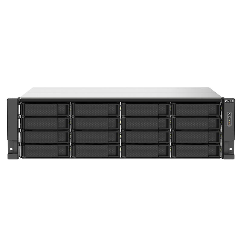 QNAP TS-1673AU-RP-16G NAS & Speicherserver Rack (3U) Ryzen Embedded V1500B 16 GB DDR4 0 TB QNAP QTS Schwarz, Grau