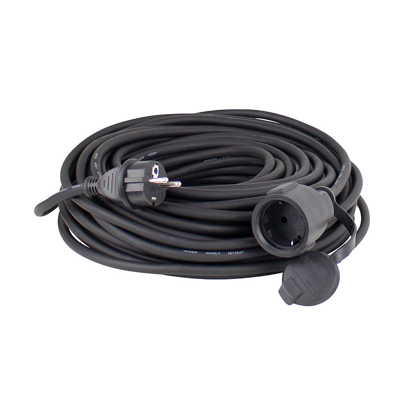 AS Schwabe Rubber extension cable for the construction site, black Verlängerungskabel 10 m 1 AC-Ausgänge Drinnen/Draußen Schwarz