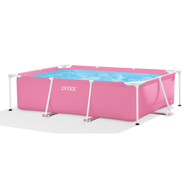 Intex 28266NP Aufstellpool Gerahmter Pool Rechteckig 1662 l Blau, Pink, Weiß