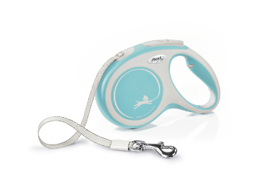 Flexi New Comfort M Tape 5 m Blau, Weiß Hund Rückziehbare Leine