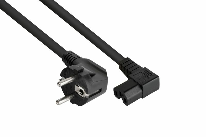 Kabelmeister Kabel / Adapter Schwarz 0,5 m Netzstecker Typ E+F IEC C15