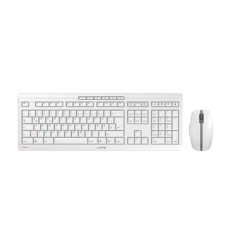 CHERRY Stream Desktop Recharge Tastatur Maus enthalten Universal RF Wireless QWERTY UK Englisch Grau
