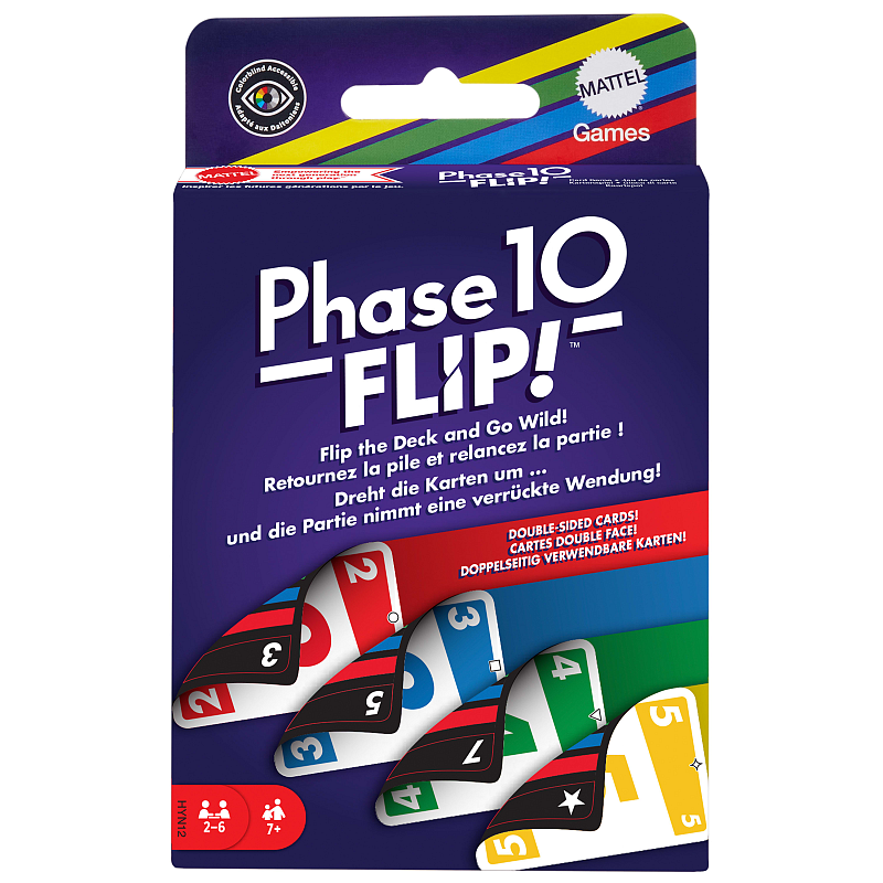 Games Phase 10 Flip Kartenspiel, klassisches Kartenspiel für die ganze Familie mit beidseitig bedruckten Karten für 2 bis 6 Spieler