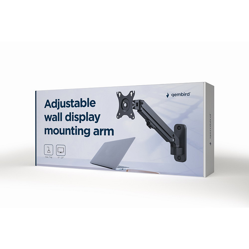 Gembird MA-WA1-01 Flachbildschirm-Tischhalterung 68,6 cm (27") Wand Schwarz