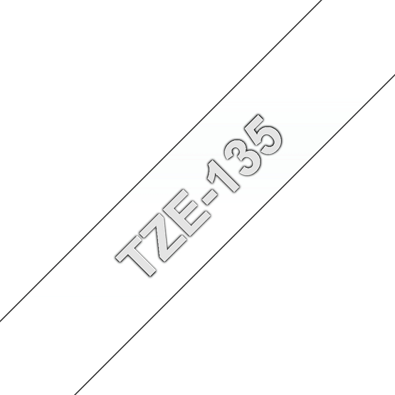Brother TZE-135 Etiketten erstellendes Band Weiss auf Transparent
