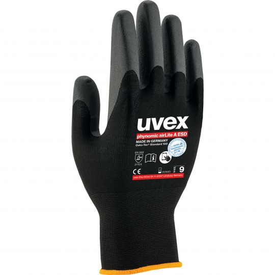Uvex 60038 Werkstatthandschuhe Schwarz Karbon, Elastan, Polyamid 1 Stück(e)