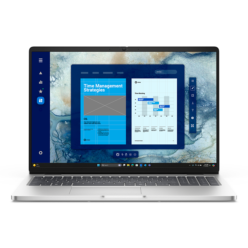 DELL Pro 16 PC16250 Intel Core Ultra 5 235U Laptop 40,6 cm (16") Full HD+ 16 GB DDR5-SDRAM 512 GB SSD Wi-Fi 6E (802.11ax) Windows 11 Pro Deutsch Platin, Silber