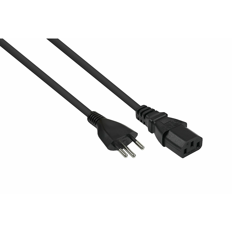 Kabelmeister Netzkabel Schweiz Netz-Stecker Typ J (SEV 1011) an Kaltgeräte-Buchse C13, schwarz, 0,75mm², 1,8m