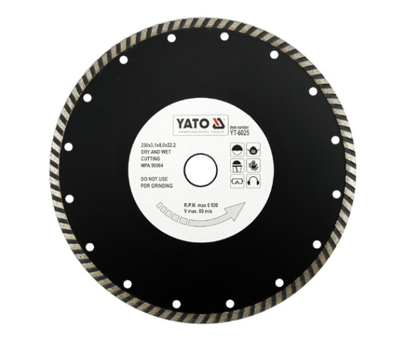 Yato YT-6025 Diamantklinge 23 cm Turbo-Radkranzdiamanttrennscheibe